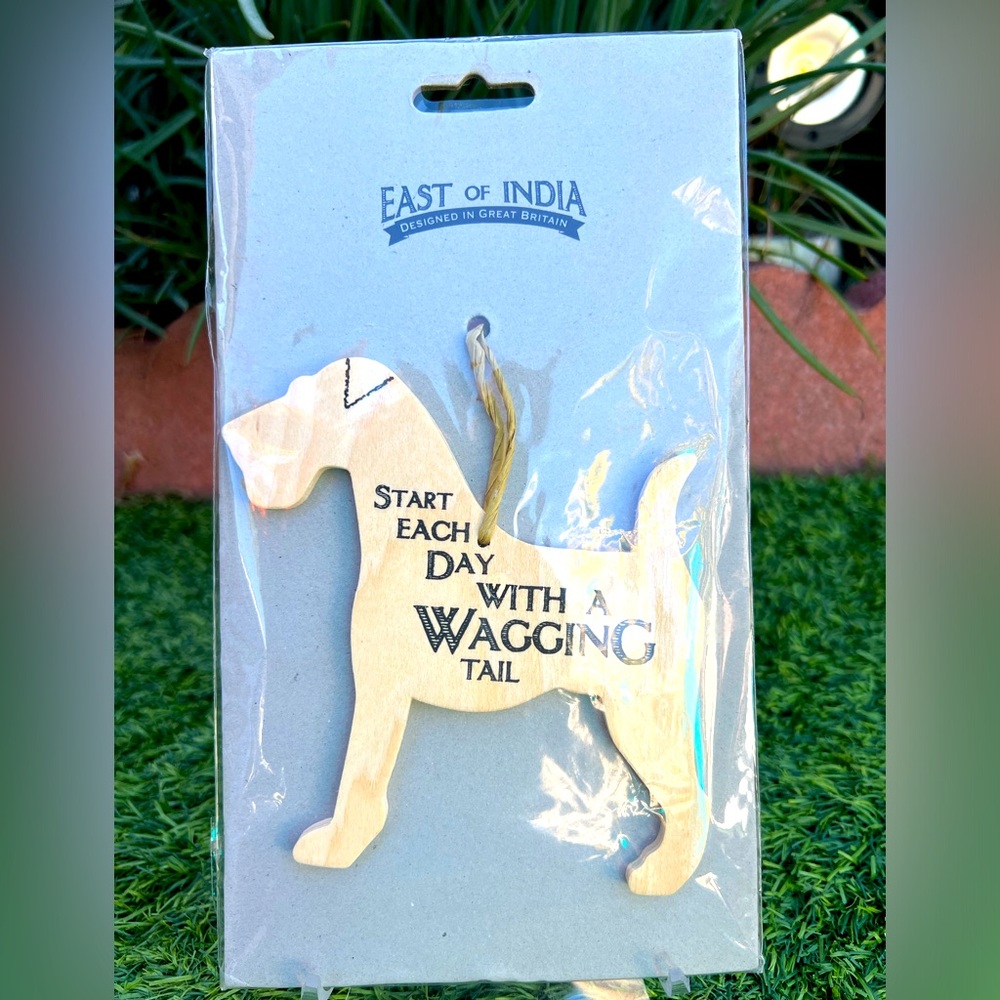 NEW- Start Each Day With A Wagging Tail Charming Ornament by East of India